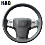 Hand sewing Artificial leather Car Steering Wheel Cover For Holden Colorado (AU) 2012- Isuzu D-MAX 2013-2018 mu-X 2013 Black Thread