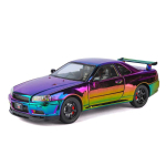 UUS 1/24 Nissan GTR R34 Skyline Sulamist Mudelauto M&auml;nguasi Valatud Metallist Heli ja Valgusega Auto M&auml;nguasjad Lastele S&otilde;iduk punane