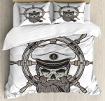 Meremehelik Piraadi Tekikate Komplekt Purjeka Teemaline Voodipesu Komplekt Palmi-saare Aare Havai rand Multikas Tekikate Komplekt T&auml;is EU Single(135x200cm)