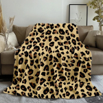 Superpehme korallfliisist viskepadi, leoparditriibulise ruudumustriga, diivanile, voodile, kodutekstiilidele, hubane, soe voodikate 40x50in