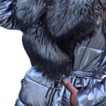 Kaldkriipsuga t&otilde;mblukuga rihm Bright Surface Naiste jope Talvine naiste kunstkarusnahast krae jakk XL hall