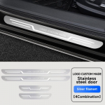 4PCS Car Door threshold Protection Stick Stainless steel Bumper Moldings Chrome Trim Auto Protector Accessories Styling Black h&otilde;be