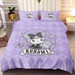 Kuromi Tekikoti Komplekt 100% Pol&uuml;ester 3D Laste Voodipesu Komplektid Kuninglik Suurus Tekikoti Komplektid EU Single(135*200cm)3pcs gray