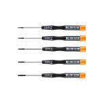 VESSEL Mikro-kruvikeeraja Precision Torx-kruvikeerajad ja T10H 99005TX Komplekt, 5-osaline komplekt, T5, T6, T7H, T8H, Kruvid, must