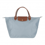 Longchamp Le Pliage Origina 30 L&uuml;hikese k&auml;epidemega N&ouml;&ouml;pkinnitusega T&otilde;mblukuga Sulgemine Nailonist L&otilde;uend Nahkdetailidega Pelmeenikujuline Kandekott Keskmine Naiste kandekotid 1623089P80 Steel Gray