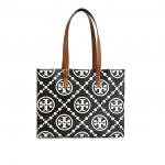 Tory Burch T Monogram 40 Klappkinnitusega Double T Suure Logoga V&auml;rviplokk Reljeefne Nahast Ostukott Naiste ostukott Must 138919-001 Basic Set (Bag+Dust Bag)
