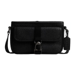 Coach Beck 21 &Uuml;hev&auml;rviline Reljeefse Logoga T&otilde;mblukuga Nahast &Otilde;la-Crossbody Kott V&auml;ikesed Meeste Kotid Must CM335-BLK Basic Set (Bag+Dust Bag)