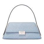 Michael Kors MK Ludlow Signature Metallist Klapp-Disain Nahast &Otilde;lakott Keskmine Naiste &otilde;lakott Hele-Sinine 30S5SLNL2R-422 Basic Set (Bag+Dust Bag)