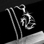 Trendikas Br&auml;nd Moodne Titaanterasest Kaelakee, Meeste Trendikad Ehted, Titaanterasest Ripats 50CM(Necklace Size)