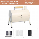 Kokkupandav BBQ grill V&auml;litingimustes kaasaskantav s&ouml;egrill Mini suitsuahi Kaks k&uuml;lge s&uuml;sinikuga Reisimiseks Aiapeoks Piknikuks Randa valge