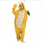 Dragonite kost&uuml;&uuml;m t&auml;iskasvanutele Kollane draakoni onesie pidžaama Cosplay riietus S