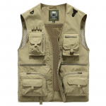 Meeste vest V&auml;litingimustesse Uus Mood T&ouml;&ouml;riietusvest Meeste mitmetaskuline vest &Otilde;huke osa Kalap&uuml;&uuml;k Fotograafia Palk Meeste vest Vest Jakk XL khaki