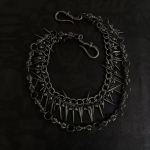 Eemaldatav Kahekihiline Metallne Neet Hip Hop Punk P&uuml;ksikett Mees Naine Liialdatud Vintage Gooti V&ouml;&ouml;kett 79cm must