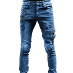 Vintage Slim Vabaaja T&auml;navastiil Meeste Mood Mootorrattur Džinn Hip Hop Retro Denim Džinnid Pluss Suurus Pluss Suurus M sinine