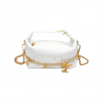 DIOR kott [Kohandatud kosmeetikakott] Impressionism Valge liblikas Kullatud Peen ja kompaktne Elegantne ja &uuml;llas K&auml;ekott &Otilde;lakott Crossbody Pol&uuml;ester kuld
