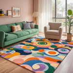 Moodne V&auml;rviline Vaip Elutuppa Libisemisvastane Armas Toakujundus Abstraktne Stiil Lounge'i Vaip Pestav Matt Laste Toa jaoks Tapis 80cm x 160cm