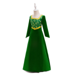 Euroopa Shreki printsess Fiona roheline Cosplay kleit lastele 140cm/8Y tumeroheline v&auml;rv