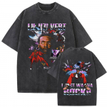 Pestud Vintage Rapper Rapper Lil Uzi Vert Albumigraafikuga T-s&auml;rk Meeste Vabaaja &Uuml;legabariidilised T-s&auml;rgid Mehelik Hip Hop Popmuusika Streetwear S