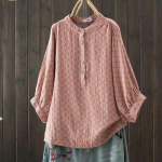 Kevadine puuvillane l&otilde;ng Retro s&auml;rk Naiste aluskraega tr&uuml;kitud pluus T&uuml;druk poolvarrukaga vabaaja mood top suvine one size