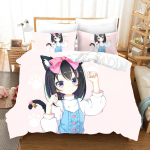 Anime T&uuml;druk Voodipesu Komplekt Multikas Mood 3D Prindiga Tekikott Luksuslik Kuninganna Kuningas &Uuml;hene Tekikoti Komplekt Kodu Tekstiil Dekoratsioon Moodne EU single(135x200cm)