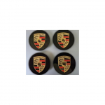 (Must-65mm) 4 tk Porsche velje keskkatted 65MM rumbum&auml;rk Embleemi kaitsja