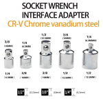 6 tk Drive Socket Converter Wrench Transform Joint 1/4 3/8 1/2 Ratchet Wrench Adapter Kroom-vanaadiumi pesa
