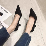 Disain Kevad S&uuml;gis Leomuster Naiste Kingad Terava Otsaga Peokleidid Slip-On Stripper K&otilde;rge Kontsaga Pulmakleidid Zapatos De Mujer 35 must