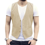Linane Meeste Vest Pulmad Pruut &Uuml;hev&auml;rviline Vest Retro Vintage Banketi Gilet Meeste Vest &Uuml;likond XL khaki