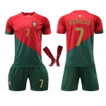 Laste Portugali Ronaldo Jalgpallis&auml;rgi Komplekt Punane - Noorte Jalgpalli Treeningm&auml;ngu Komplekt - Rosu 110-120 CM punane