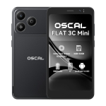 OSCAL FLAT 3C Minisnutitelefon 5 Kompaktne Androidi telefon 32GB ROM Eemaldatav 3000mAh aku AI-vestlus AI-muusika AI-video Dual SIM must