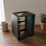 Lauale CD-korraldaja Piludega hoiuriiul Sile Avatud Raamiga Ketas Must Vertikaalne Black Vertical