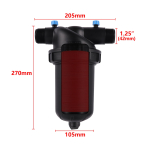 120 silmaga ketasfilter 1,25 , 1,5 , 2 v&auml;liskeermega Aia kastmine P&otilde;llumajanduslik niisutus Vee filter Lisandite filtreerimine 1-1/2" black