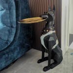 30cm/74cm Kunstiline Koerakuju Butleri Sahtel V&otilde;tmed Ehtehoidja Dobermanni Vaigust Nikerdus Kaunistus Lauapealne Mudel Ehted black