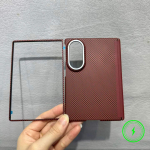 For Samsung Galaxy Z Fold 8 Kevlar s&uuml;sinikkiust tekstuuriga PC-hingega kaitsekate Magnetiline juhtmevaba laadimise nahatundlik kattekoorik Galaxy Z Fold 8 tumesinine v&auml;rv