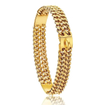 Tugev Koer Double Kett Kaelarihm 2 Rida Kuldne Kuuba L&uuml;liga Roostevabast Terasest Koer Treening Kaelarihm Lemmikloom Metall Kaelarihm Keskmise Suurusega Suurtele Koertele (Gold,16inch(neck 40cm))