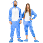 ONESIES Kost&uuml;&uuml;m onesie stitch kigurumi riietus mikrokiud soe pidžaama dress Kost&uuml;&uuml;m Onesie stitch - XL blue