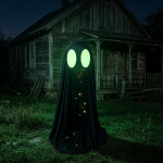 Helendav Halloweeni Seisev Kummitusdekoratsioon Pehmed LED-tuled Reguleeritav Helendav Hirmutav Kummituskuju LED-tuled Gooti