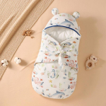 Kvaliteetne puuvillane vasts&uuml;ndinu swaddle-tekk t&otilde;mblukkude ja takjapaeltega, haiglasse kaasa v&otilde;tmiseks, eriti pehme, soojendav swaddle 0-6 kuud 80cm-87cm white