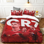 Tekikott CR7, &uuml;heinimese/kaheinimese suurus, suur/eriti suur suurus, sobib poistele ja t&uuml;drukutele, magamistoa kaunistus, kingitus spordif&auml;nnidele. EU Single 135*200cm/53x79in 3pcs brown