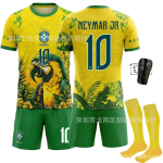 Brasiilia Papagoi Eriv&auml;ljaanne Jalgpallis&auml;rk Rahvuskoondise S&auml;rk 10 Neymar F&auml;nniversioon Treeningriided T&auml;iskasvanud Noored Hingav Kiiresti Kuivav #XL kollane