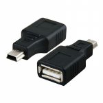 OTG USB A Naisest mikro-USB minilaadija adapteri konverter 5 kontaktiga must 1PC