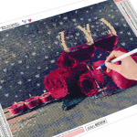 DIY Teemantmaali Roos 5D Teemantmaali Vein Ristpistes T&auml;ielik n&auml;put&ouml;&ouml; Kodukaunistus 20*30 cm