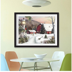 Kaunis k&auml;sitsi maalitud looduslume maastik Teemantmaal L&otilde;uendil t&auml;ispuur Uus disain 20X30CM