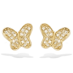 Les Tr&eacute;sors De Lily [H0441] - kullatud k&otilde;rvar&otilde;ngad 'Papillon de Charme' valgest kullast - 10x12 mm kuld