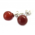 Les Tr&eacute;sors De Lily [M6720] - Boucles argent 'Mineralia' agate rouge - 8 mm punane