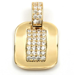 Les Tr&eacute;sors De Lily [M8746] - Pendentif plaqu&eacute; or 'Sissi' blanc dor&eacute; - 30x14 mm kuld