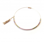 Les Tr&eacute;sors De Lily [N7033] - Bracelet cr&eacute;ateur 'Kilimanjaro' mauve dor&eacute; ros&eacute; kuld