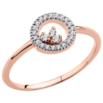 Bague plaqu&eacute; or 'Scarlett' blanc dor&eacute; ros&eacute; - 8 mm 58 valge