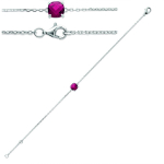 Les Tr&eacute;sors De Lily [Q3758] - h&otilde;bedane k&auml;ev&otilde;ru  Sissi  rubiinpunane h&otilde;be (roodiumiga kaetud) - 6x6 mm punane