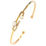 Les Tr&eacute;sors De Lily [Q8721] - Disainer k&auml;ev&otilde;ru Terasest  Boho  valge kuld - 62 mm - 25x8 mm valge